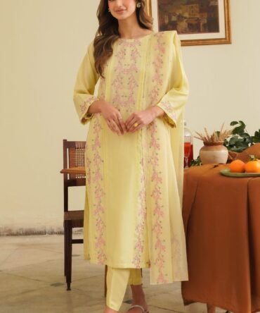 MANNAT 3PC EMBROIDERED VISCOSE SUIT (MOTIFS)