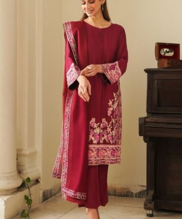MANNAT 3PC EMBROIDERED VISCOSE SUIT (RANGOLI)