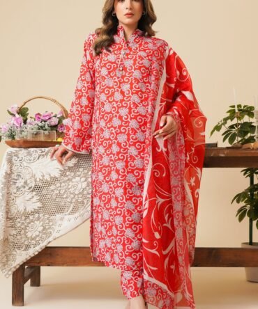MANNAT 3PC LAWN SILK SUIT (BLISS)