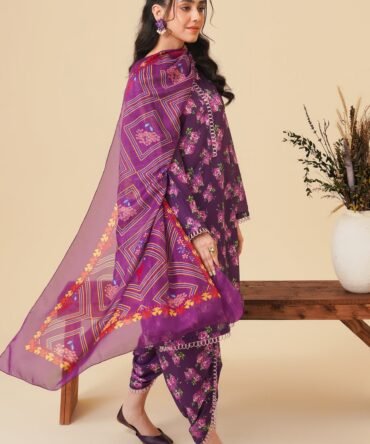 MANNAT 3PC LAWN SILK SUIT (BREEZE)