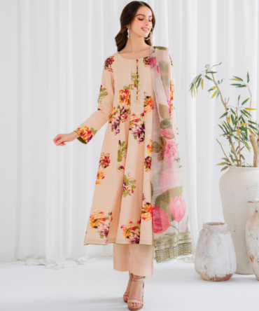 GARNET KAMIL 3 PIECE PRINTED KHADDAR SUIT