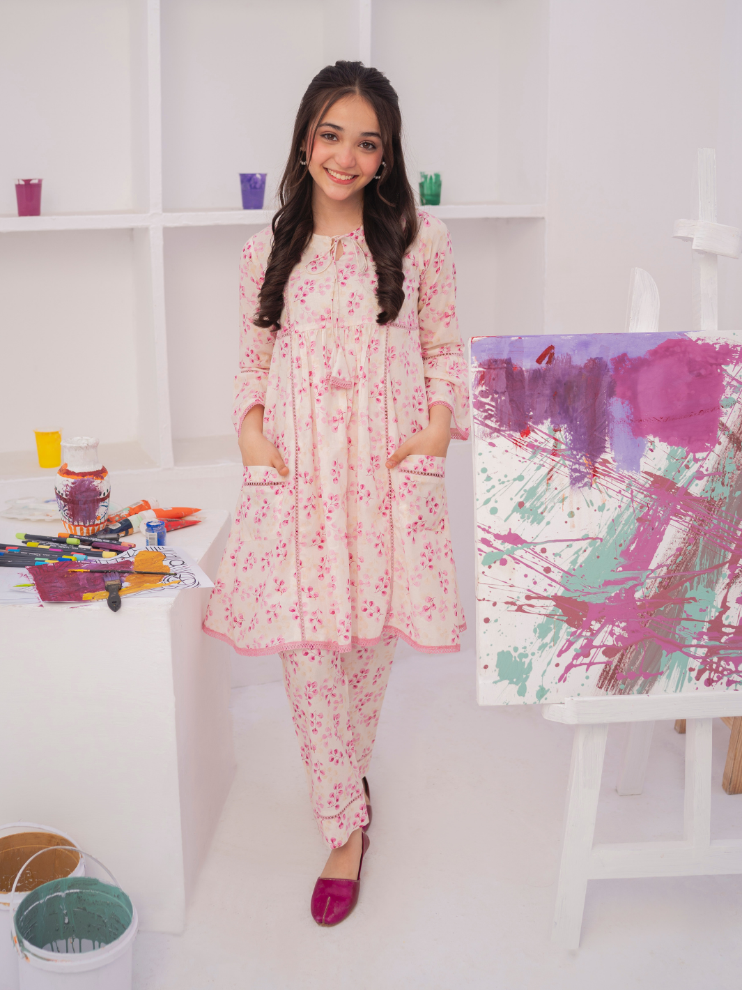 GARNET 2 PIECE COTTON LAWN SUIT (LAURA)